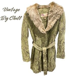 BIG CHILL Vintage Penny Lane Carpet Coat /Fur Collar